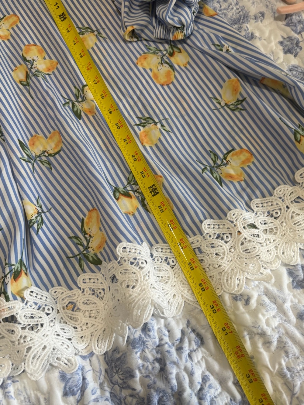 love J Blue & Yellow Lemon-Print Off-Shoulder Ruffle Dress - Picture 3 of 5